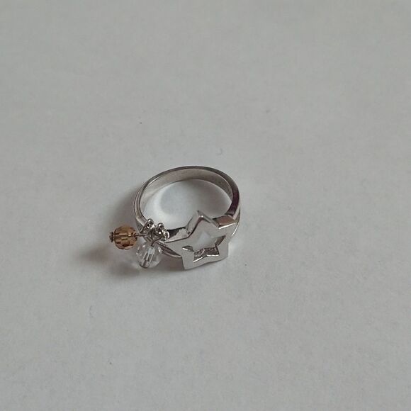 Silver star and decorative pendants ring - Picture 1 of 4